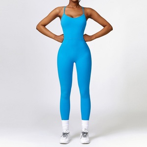 Marque de distributeur Leggings d'entraînement de fitness à haute élasticité avec dos croisé Combinaison de yoga pour femmes - Product Image 5