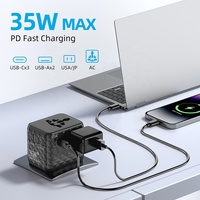 Worldplug tout en un PD 35W prise électrique prise chargeur de voyage adaptateur monde international universel prise de voyage adaptateur