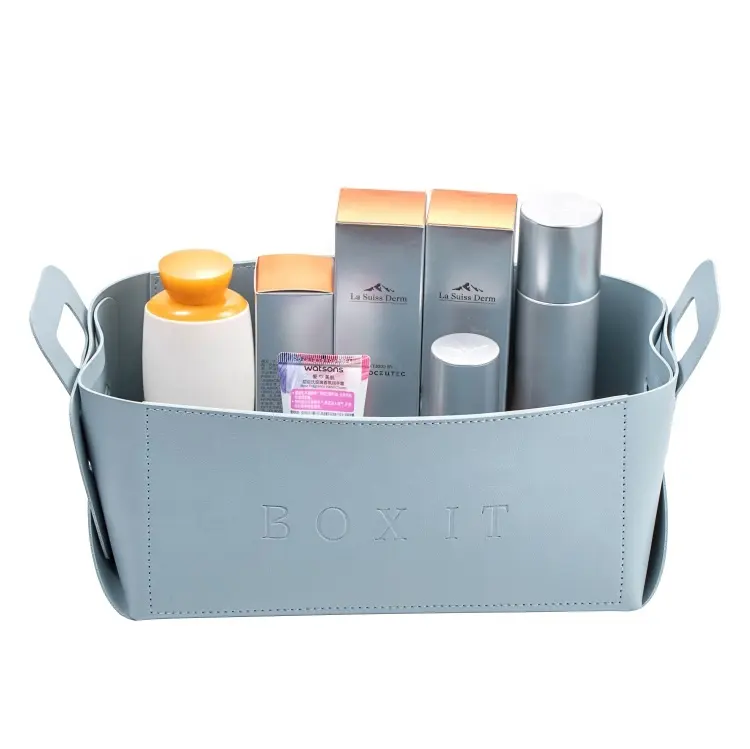 Multifunctionele Opvouwbare Decoratieve Lederen Organizer Kerstcadeau Opbergmanden