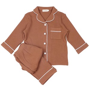 Set <span class=keywords><strong>Pigiama</strong></span> per Bambini con Logo Personalizzato, Tessuto Waffle, Maniche Lunghe, Termico, Traspirante, Asciugatura Rapida, Morbido e Casual per Ragazze - Product Image 4
