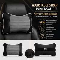 Coussin de Voyage Ergonomique Luxfit Monaco en Mousse à Mémoire de Forme, Lot de 2, en Cuir PU et Velours, pour Appuie-tête de Voiture, avec Ventilation et Soutien