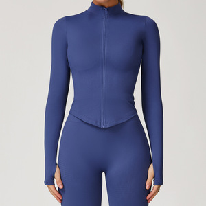 Chaqueta Deportiva de Secado Rápido con Cierre, Chaqueta Ajustada <span class=keywords><strong>para</strong></span> Entrenamiento, Running, Fitness, Yoga, <span class=keywords><strong>Ropa</strong></span> de <span class=keywords><strong>Gimnasio</strong></span> <span class=keywords><strong>para</strong></span> Mujer - Product Image 5