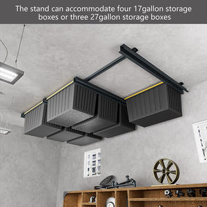 Étagère de rangement suspendue pour <span class=keywords><strong>garage</strong></span> JH-Mech, capacité 250 lb, pour 3-4 bacs, étagères de rangement métalliques réglables pratiques pour le plafond du <span class=keywords><strong>garage</strong></span> - Product Image 6