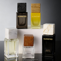 Bouteille de parfum haut de gamme 20ML 30ML Bouteille vide à sertir en verre 100ML Bouteille de pulvérisation de parfum carré avec bouchon en pierre