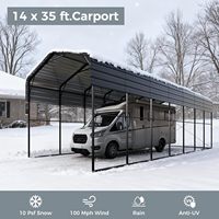 Kits de cochera metálica para caravanas con techo de hierro, impermeables, de alta resistencia, para 2 coches, cobertizo exterior para estacionamiento de coches, SUV, camiones y tractores