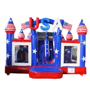 Aire de jeux gonflable géante drapeau américain, étoiles et rayures patriotiques, toboggan gonflable, château gonflable, terrain de jeux gonflable Old Glory - Product Image 2
