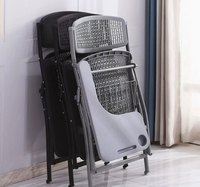 Chaise de formation pliable en plastique durable et respirant avec tablette, cadre en métal noir pour salle de conférence, salle de formation scolaire
