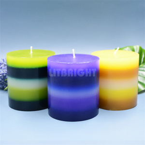 <span class=keywords><strong>Cire</strong></span> colorée coton mèche longue combustion plat haut pilier bougie bougies non parfumées bougie de paraffine pour les mariages à l'église à la maison - Product Image 1