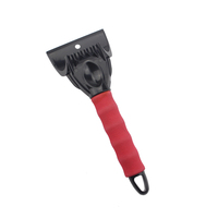 Grattoir à glace en plastique pour voiture, 1 pièce, pelle à neige, pare-brise pour véhicule, noir et rouge