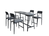 Ensembles de salle à manger en plein air en aluminium moderne de haute qualité ensemble de meubles de fauteuil de jardin 4 places ensemble de Table de bar étanche résistant aux intempéries