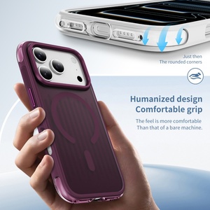 เคสโทรศัพท์มือถือแม่เหล็กแบบใสกึ่งด้าน รุ่น Luxury True Airbag สำหรับ iPhone 18 17 Pro Max รองรับการชาร์จไร้สาย ป้องกันด้านหลัง - Product Image 2
