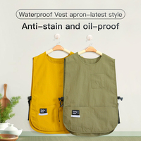 Tablier de cuisine unisexe style gilet pour essentiels de cuisson, tablier de charpentier, salopette de travail ultralégère pour chef et serveur