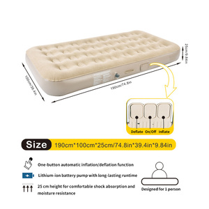 Matelas <span class=keywords><strong>Gonflable</strong></span> Flocqué Moderne et Léger, Pliable, surélevé, pour le Camping et les Espaces Publics - Product Image 1
