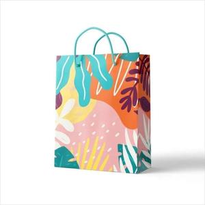 Sacs en papier personnalisés, sac cadeau, design tendance, recyclable, kraft, imprimé intégral, poignée en corde de coton, sac fourre-tout pour le shopping - Product Image 1