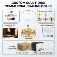 Hotel- und Restaurant-Chafing-Dish-Set aus Edelstahl (8L) mit Hängedeckel – Ideal für Bankette & Partys, Speisenwärmer und Präsentation