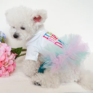 Robe classique imprimée Joyeux Anniversaire pour petits et moyens chiens, chiot, jupe tutu de princesse pour mon anniversaire, tenue d'anniversaire pour animaux de compagnie - Product Image 4