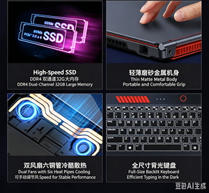 Nouvel <span class=keywords><strong>Ordinateur</strong></span> <span class=keywords><strong>Portable</strong></span> de Gaming Esports 16 Pouces 2026 avec Processeur Core i7/i9 et <span class=keywords><strong>Carte</strong></span> <span class=keywords><strong>Graphique</strong></span> Indépendante 4G/6G pour Édition et Conception - Product Image 4
