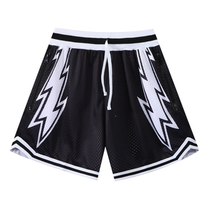 Vente en gros de meilleure qualité, tissu en maille polyester brodé vintage, vêtements de sport pour hommes, short de basket-ball de l'équipe de club américaine - Product Image 4