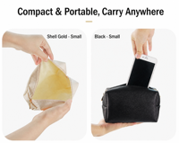 Sac de rangement cosmétique octogonal petit format en cuir PU avec fermeture éclair, directement de l'usine, pour femme