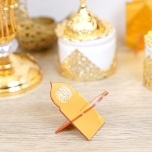 Stand & Tempat Sajian Makanan Akrilik Ramadan Eid Mubarak Dekorasi Rumah Hadiah Islami Merek Skywin Laris Manis 4x7cm Kualitas Bagus - Product Image 1