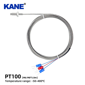 Sensor de Temperatura PT100 de 5M, Tipo K/E, Sonda de Tornillo M6 M8, Industrial, 2/<span class=keywords><strong>3</strong></span> Hilos, Sensor Blindado de Alta Temperatura, -50~400°C ℃ - Product Image 1