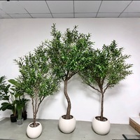 Arbre d'olivier artificiel en soie pour intérieur/extérieur, sur pied, taille personnalisable, décoration de jardin et aménagement paysager