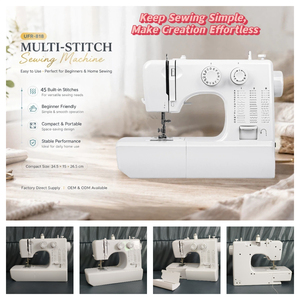 Máquina <span class=keywords><strong>de</strong></span> Coser Eléctrica Portátil UFR-818, <span class=keywords><strong>de</strong></span> Cama Plana, con Doble Aguja y Longitud <span class=keywords><strong>de</strong></span> Puntada Ajustable, Multifuncional para Principiantes y Manualidades - Product Image 5