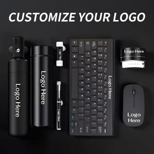 Wholesale Customized Promotional Gifts Modern Luxury Leather UV Printed <b>Notebook</b> Pen Vacuum Cup Keyboard Business Gift Set - Product Image 2