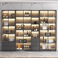 Bibliothèque en verre de style italien, vitrine de luxe légère sur pied pour le rangement de dossiers de bureau et mur de fond