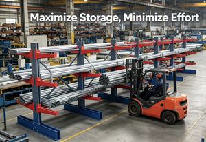 Yellow and Blue Heavy Duty Cantilever Tube Rack Warehouse Pipe <b>Racking</b> <b>System</b> the Cantilever Shelf - Product Image 2