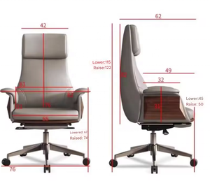 Fauteuil de Direction Ergonomique en Cuir Blanc Moderne de Luxe, Confortable, Inclinable et Pivotant, Idéal pour <span class=keywords><strong>Bureau</strong></span>, Hôpital, Chambre à Coucher - Product Image 6