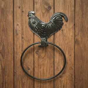 Battant de porte rustique en fonte de fer noir, poignée en métal vintage - Product Image 3