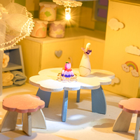 IIECREATE Maison de poupée en bois YU-2701 Modèle à l'échelle 1:24 Jouet miniature Ensemble de meubles DIY Jouet éducatif pour enfants