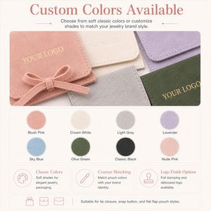Pochette en microfibre suédée personnalisée avec bouton-pression et gaufrage pour l'emballage de bijoux et le rangement de cadeaux (vente en gros) - Product Image 3
