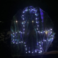 Drapeaux LED croisés Danseur chrétien Culte Drapeaux aile d'ange Bannière Église Drapeaux de louange métalliques avec lumières LED