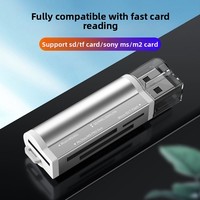 Lector de Tarjetas USB 2.0 4 en 1, Adaptador Multi Ranura para Tarjetas de Memoria SD, Micro SD, TF, MS, M2, Portátil, OTG, para Computadora Portátil, PC, Cámara, Teléfono
