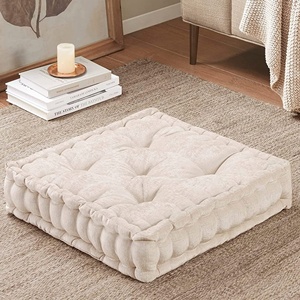 Coussin de sol Azza Pouf carré avec bord festonné Coussin de banc hypoallergénique - Product Image 2
