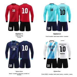 Zhengxiang Uzun Kollu Futbol Forması Takımı Takım Üniforması Toplu Alım %100 Polyester Unisex Yetişkin Futbol Sonbahar Kış - Product Image 3
