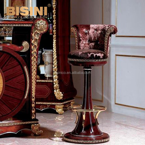 डीलक्स पैलेस लकड़ी बार फर्नीचर ग्लास शराब कैबिनेट, 24K सोने का पानी चढ़ा प्राकृतिक लकड़ी लिबास डिस्प्ले बार शोकेस - Product Image 3