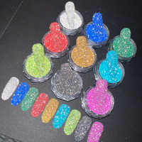 Poudre de paillettes diamantées réfléchissantes SH, portable et idéale pour les voyages, en vrac, résistante aux solvants, à effet chromatique, pour ongles