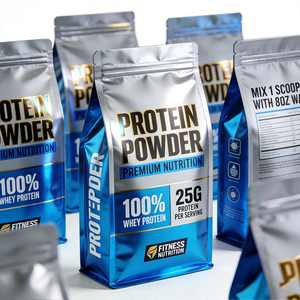 Bolsa de Embalaje para Proteína de Suero con Logotipo Personalizado, 250g 500g, Bolsa Desechable con Sellado Térmico para Proteína <span class=keywords><strong>en</strong></span> <span class=keywords><strong>Polvo</strong></span>, Empaque Individual, Bolsa de Fondo Plano - Product Image 5