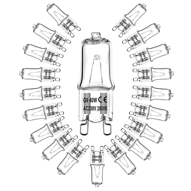 G9 25W 40W 60W 500 Temperature Durable Warm White G9 Halogen Bulb for Refrigerators Ovens Fans