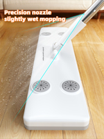 JOYBOS Balai serpillère auto-agrippant double usage pour dépoussiérage, serpillère pulvérisatrice humide/sèche, manche pliable, tige extensible en acier inoxydable