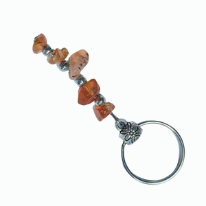 Agate Chip Stone Keychain Metal Ring Pendant <b>Bag</b> Charm for Backpack Handbag Decoration Birthday Holiday Gift - Product Image 3