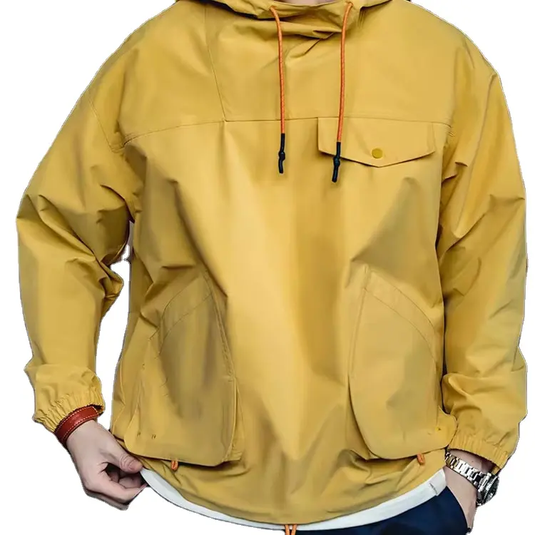 Jaket Hoodie Logo kustom untuk pria, jaket gunung tahan air, jaket Windbreaker hoodie Logo kustom, jaket Hiking Kemah luar ruangan