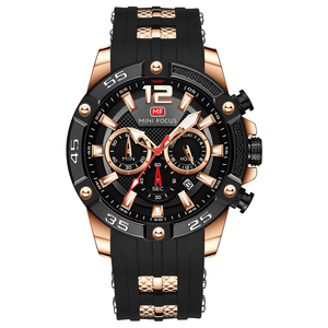 MINI FOCUS 0349G นาฬิกาควอทซ์อนาล็อกโครโนกราฟสำหรับผู้ชาย,นาฬิกาข้อมือสายซิลิโคนเข็มเรืองแสงสำหรับผู้ชาย2021 - Product Image 6