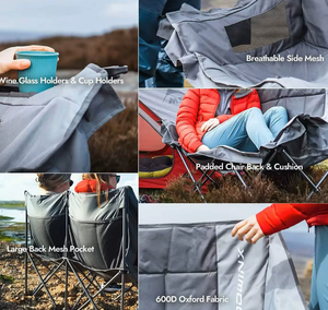 Hot Sale Double Camping <strong>Chair</strong> Oversized Padded for Adults Heavy Duty <strong>Folding</strong> Loveseat for Outdoor Camping Beach Lawn - Product Image 5