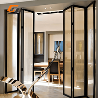 GS Fashion Séparateur de porte en verre pliable en aluminium pour le salon