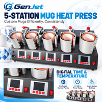 Mesin Press Mug 5 Stasiun 1800 W untuk Pencetakan Transfer Sublimasi pada Mug Kopi Kustom dan Produksi Hadiah Pribadi