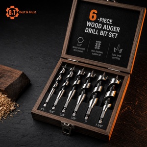 6PCS bor Auger <span class=keywords><strong>Bit</strong></span> <span class=keywords><strong>Set</strong></span> <span class=keywords><strong>1</strong></span>/<span class=keywords><strong>2</strong></span> ", 5/8", 3/4 ", 7/8", <span class=keywords><strong>1</strong></span> "& <span class=keywords><strong>1</strong></span>-<span class=keywords><strong>1</strong></span>/<span class=keywords><strong>1</strong></span>/8" Hex Shank cepat perubahan Auger <span class=keywords><strong>Bit</strong></span> untuk kayu keras, software, plastik - Product Image 1